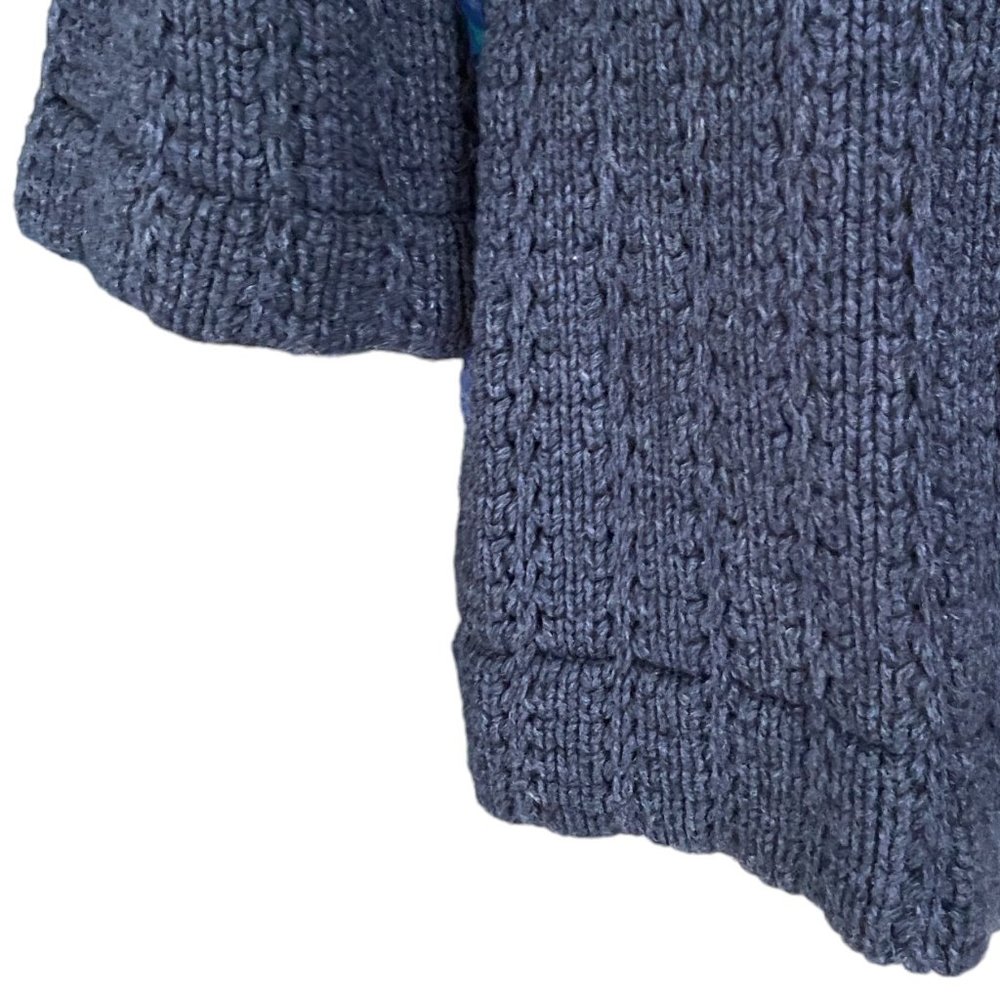 Twiggy Lambswool Pointelle Knit Cardigan Blue Coastal Cottagecore Quiet Luxury-S - Picture 8 of 16